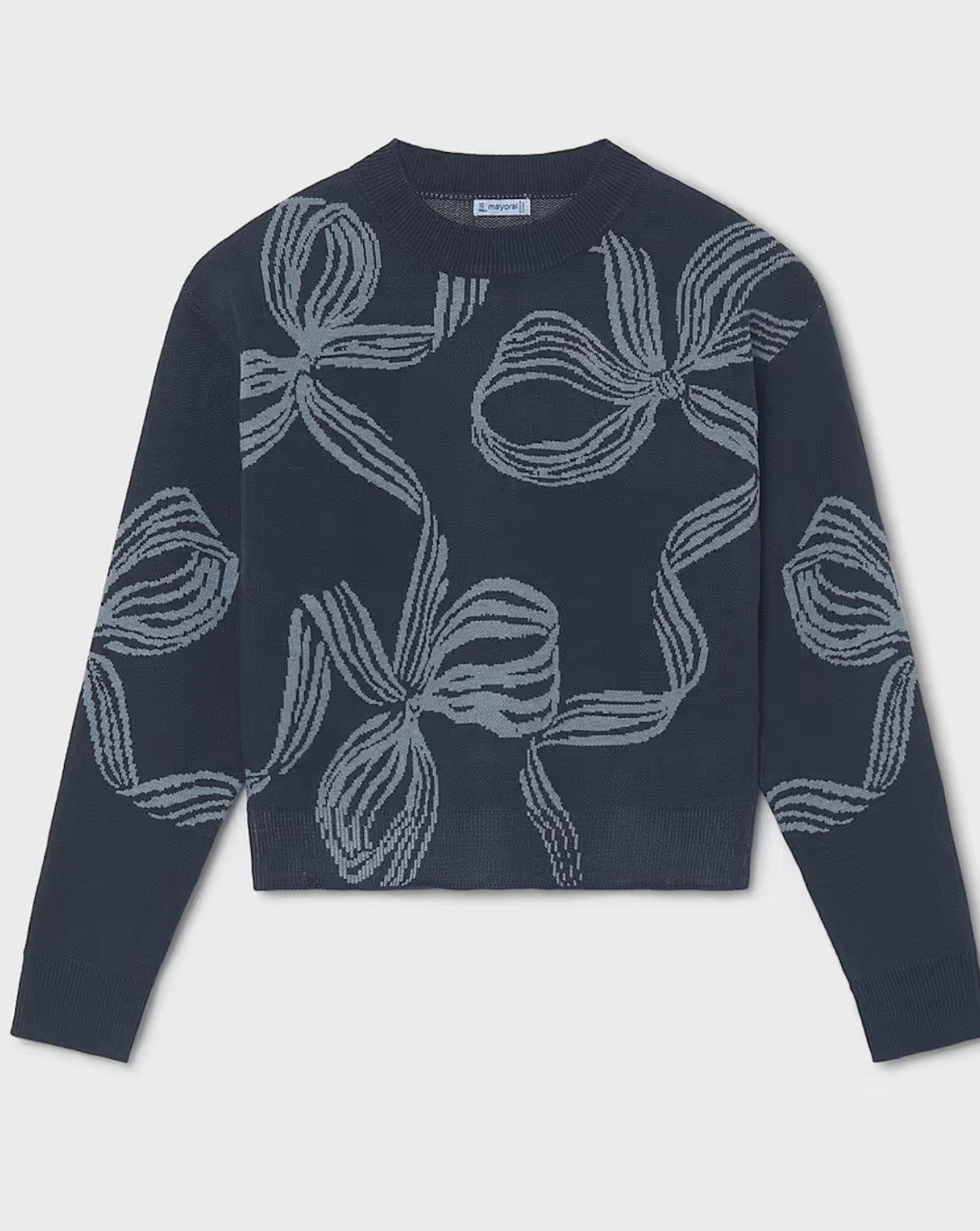 Navy Bow Sweater