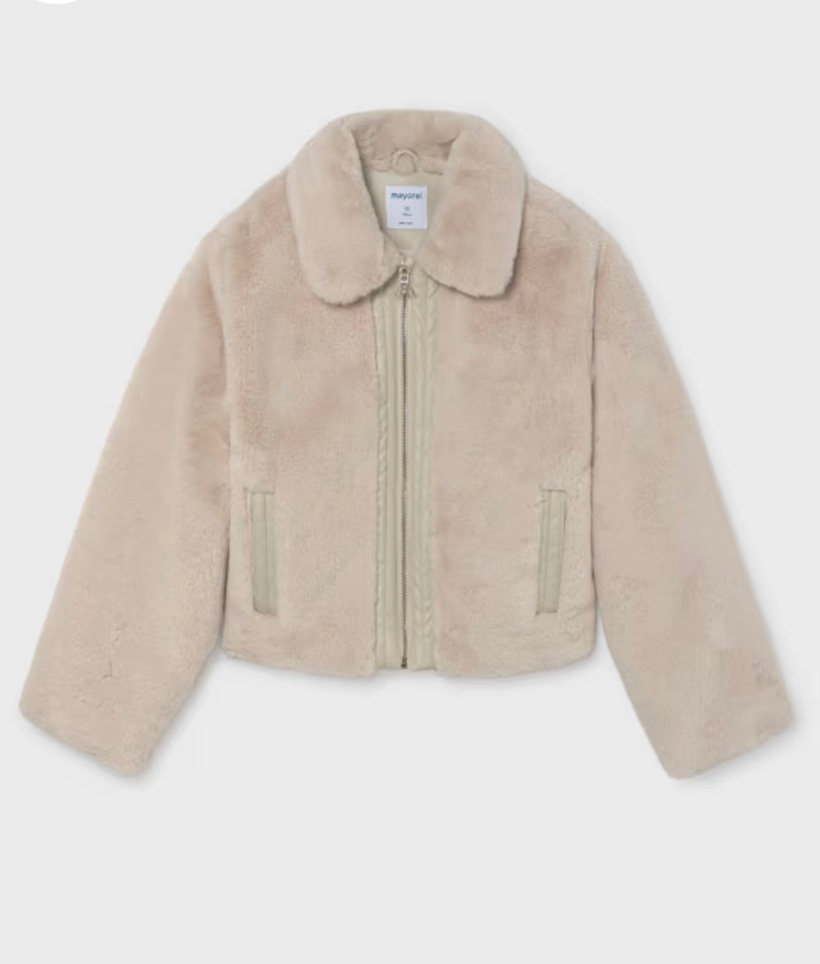 Stone Faux Fur Coat