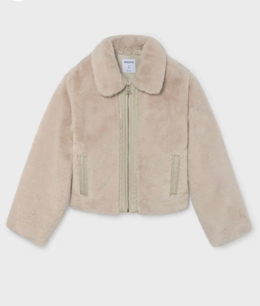 Stone Faux Fur Coat
