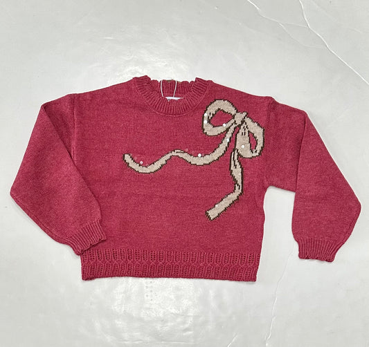 Raspberry Bow Sweater