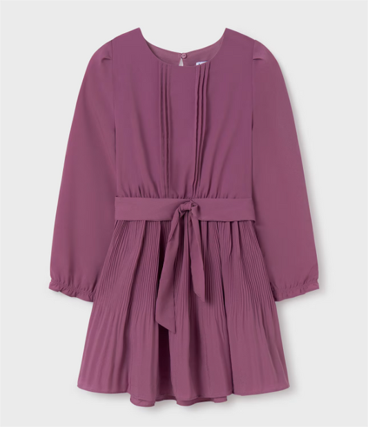 Mauve Pleated crepe dress