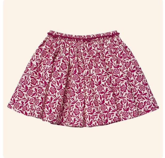 Girls Gianna Skirt - Burgundy Climbing Floral