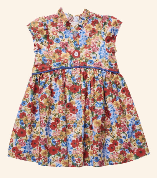 Girls Fatima Dress - Watercolor Meadow