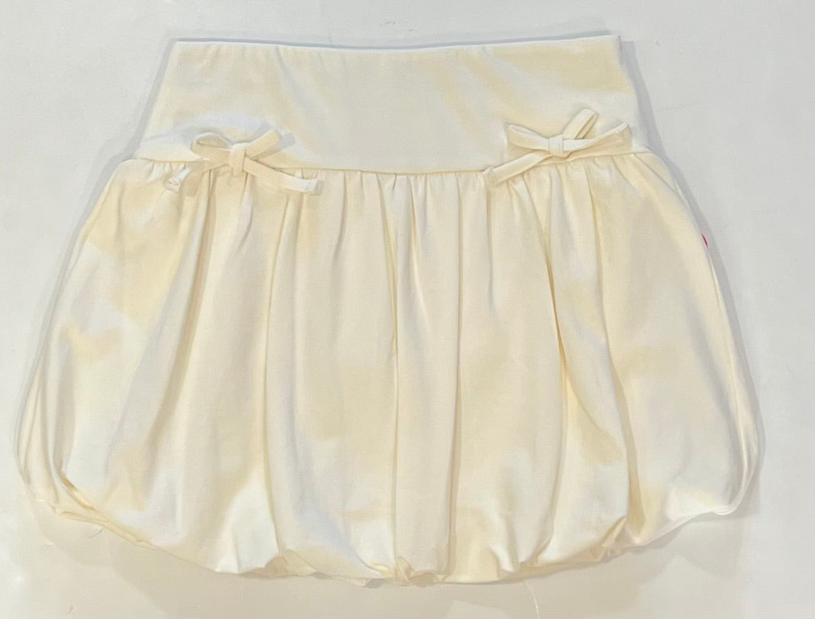 White Bubble Skort W/Bows