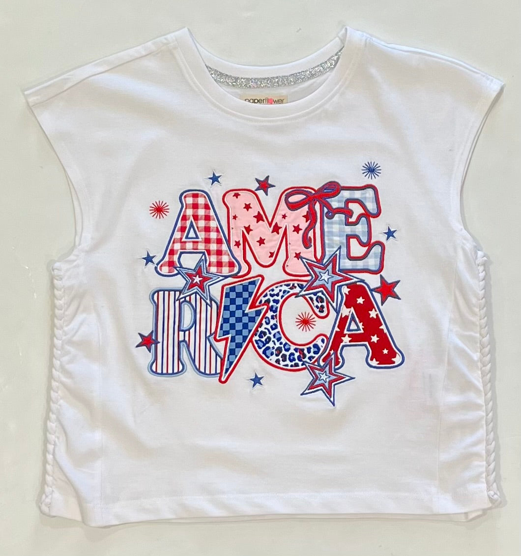 America Applique Tank Top