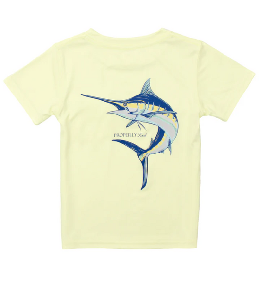 Blue Marlin On Yellow SS Tee