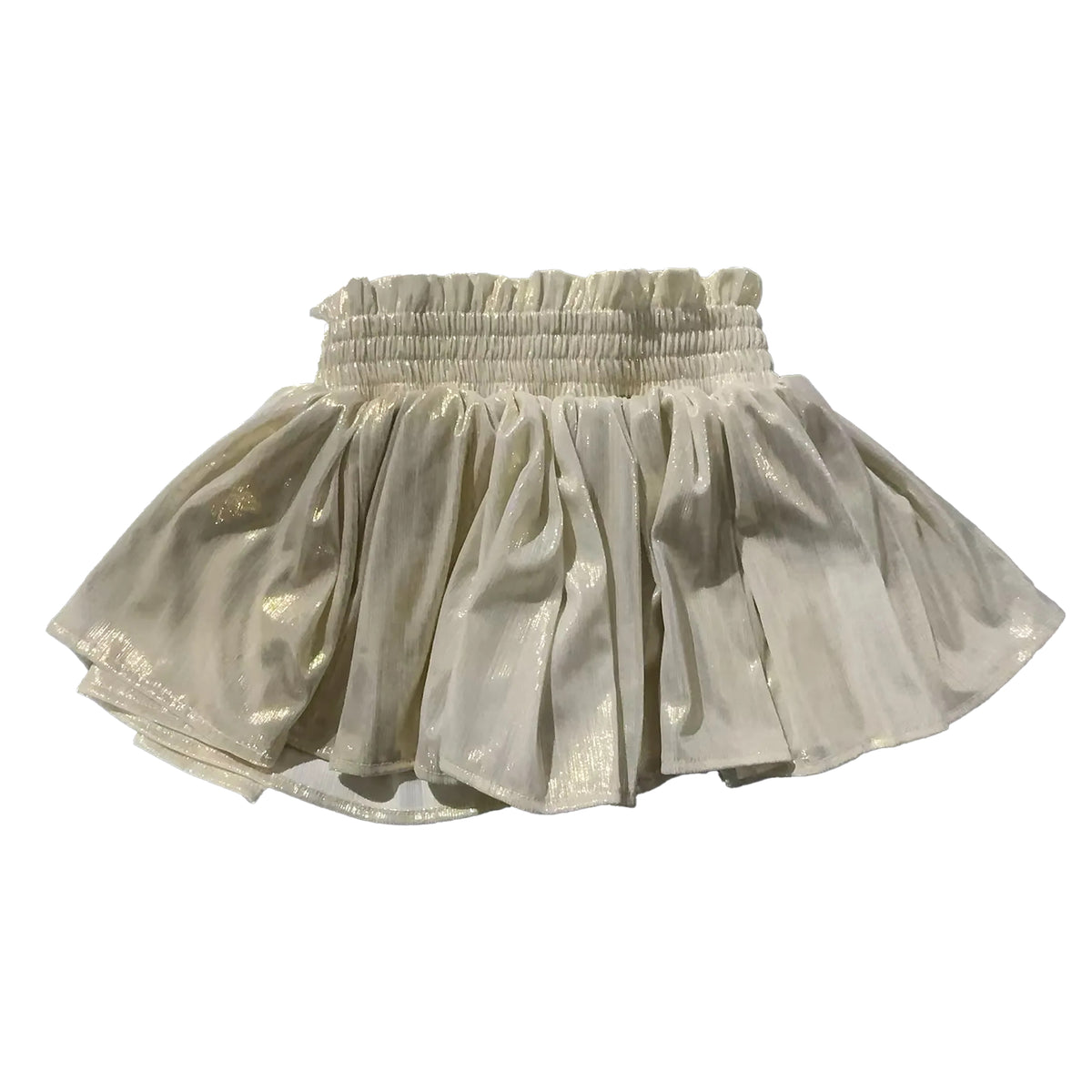 Cream Gold Shine Skort