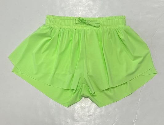 Lime Green Fly Away Shorts