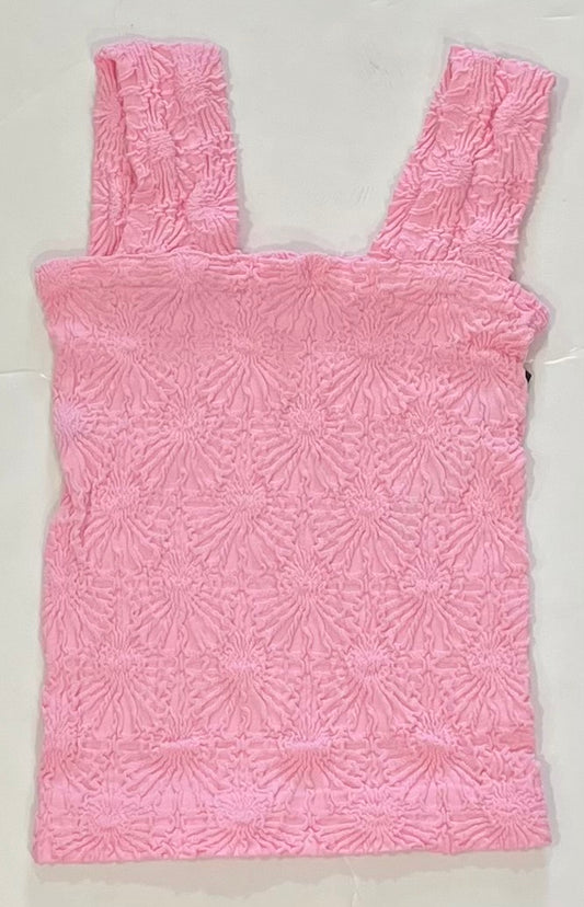 Pink Seamless Floral Textured Tank