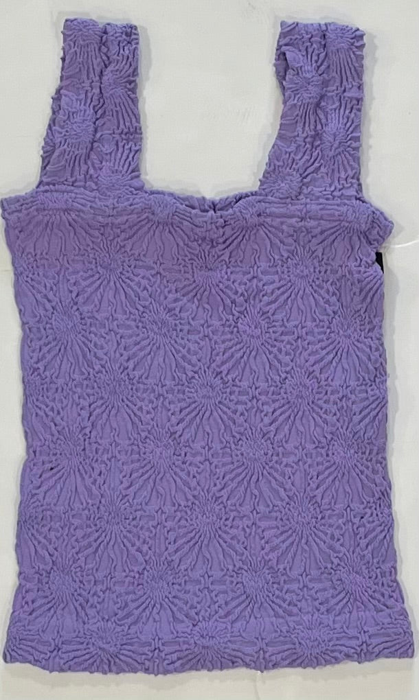 Violet Seamless Floral Textured Tank