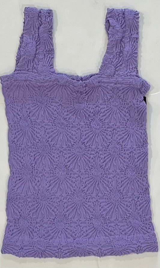Violet Seamless Floral Textured Tank