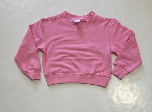 Pink Crop Crew neck Sweatshirt