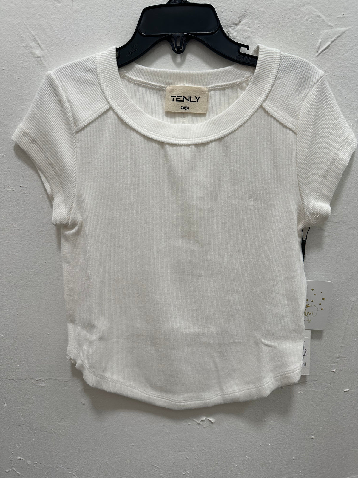 Ecru Rib Cap Sleeve Top