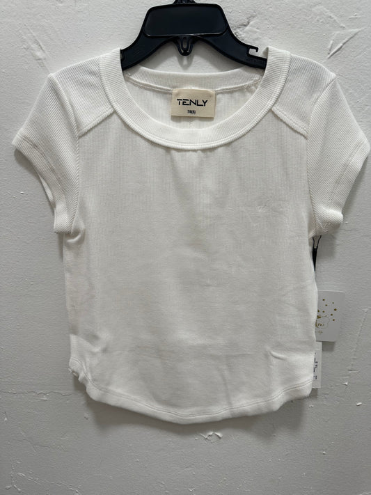 Ecru Rib Cap Sleeve Top