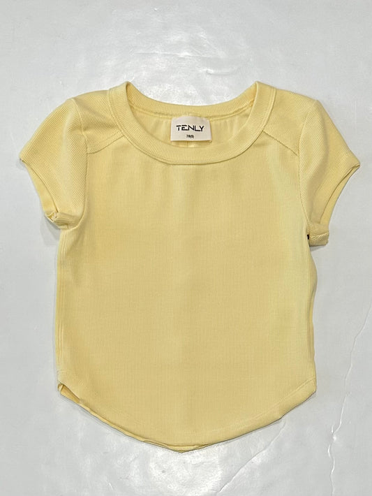 Lemon Drop Rib Cap Sleeve Top