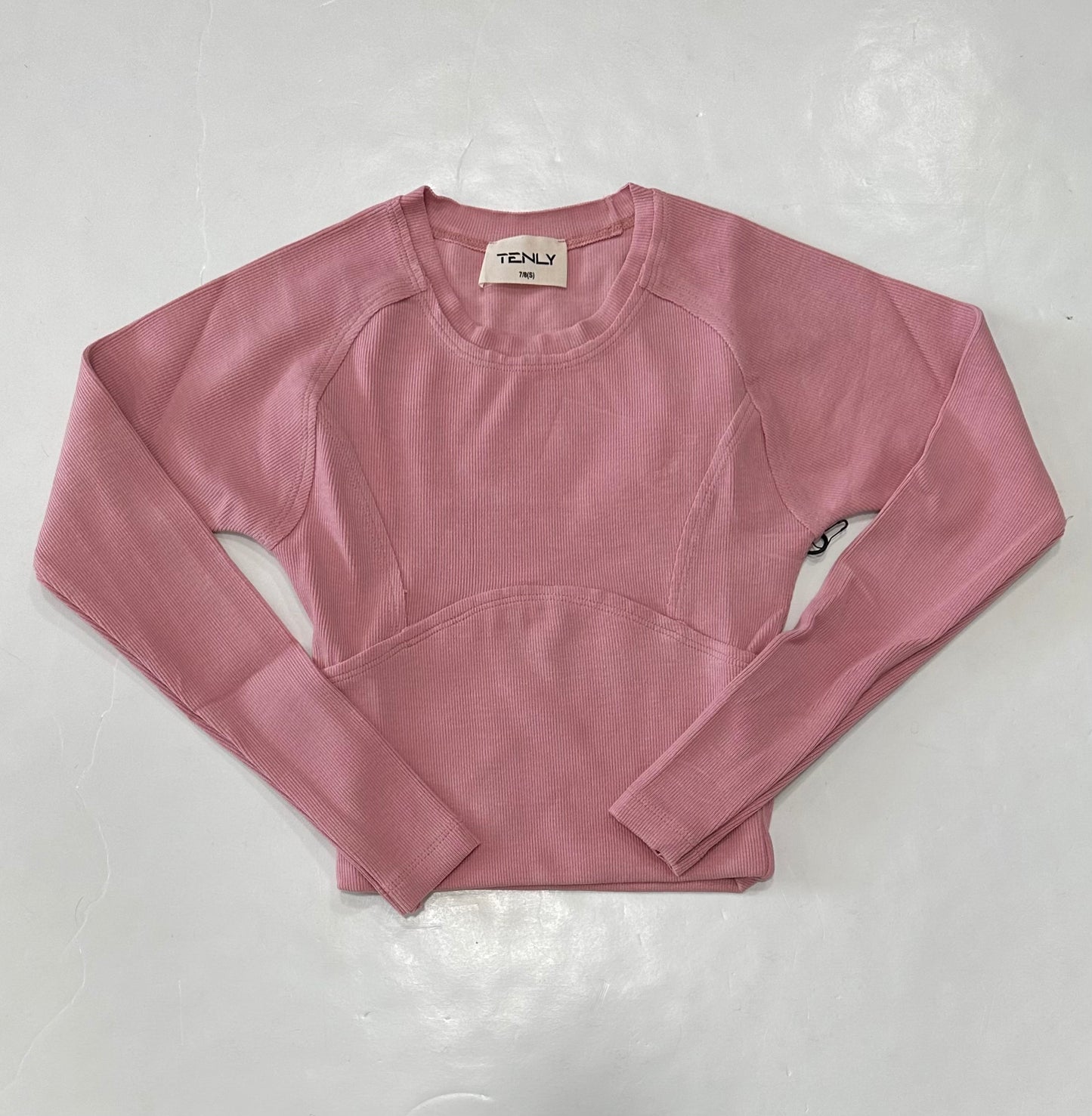 Pink Rib Long Sleveraglan