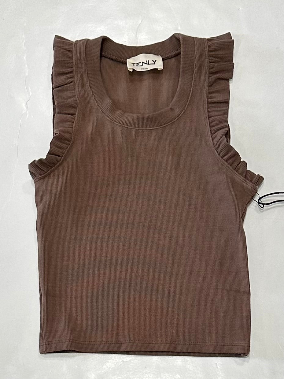 Chocolate Lave Ruffle Tank