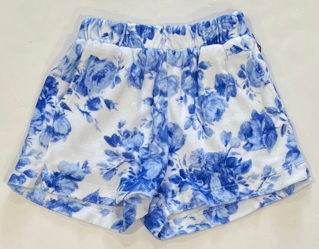 Blue Floral terry Short