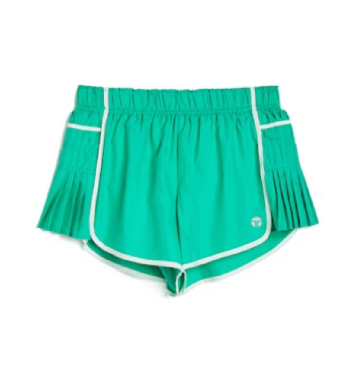 Green Athletic pleated side panel shorts