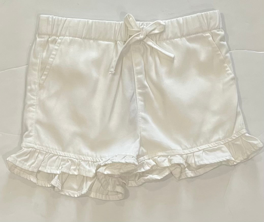 White ruffle Hem Short