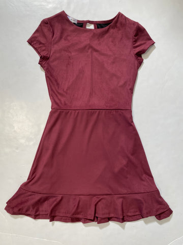 Plum Microsuede Fitted Dress