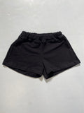 Black French Terry Panel Shorts
