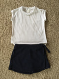 Navy Textured Skort