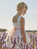 White Embroidered Dress w/Polka Dots