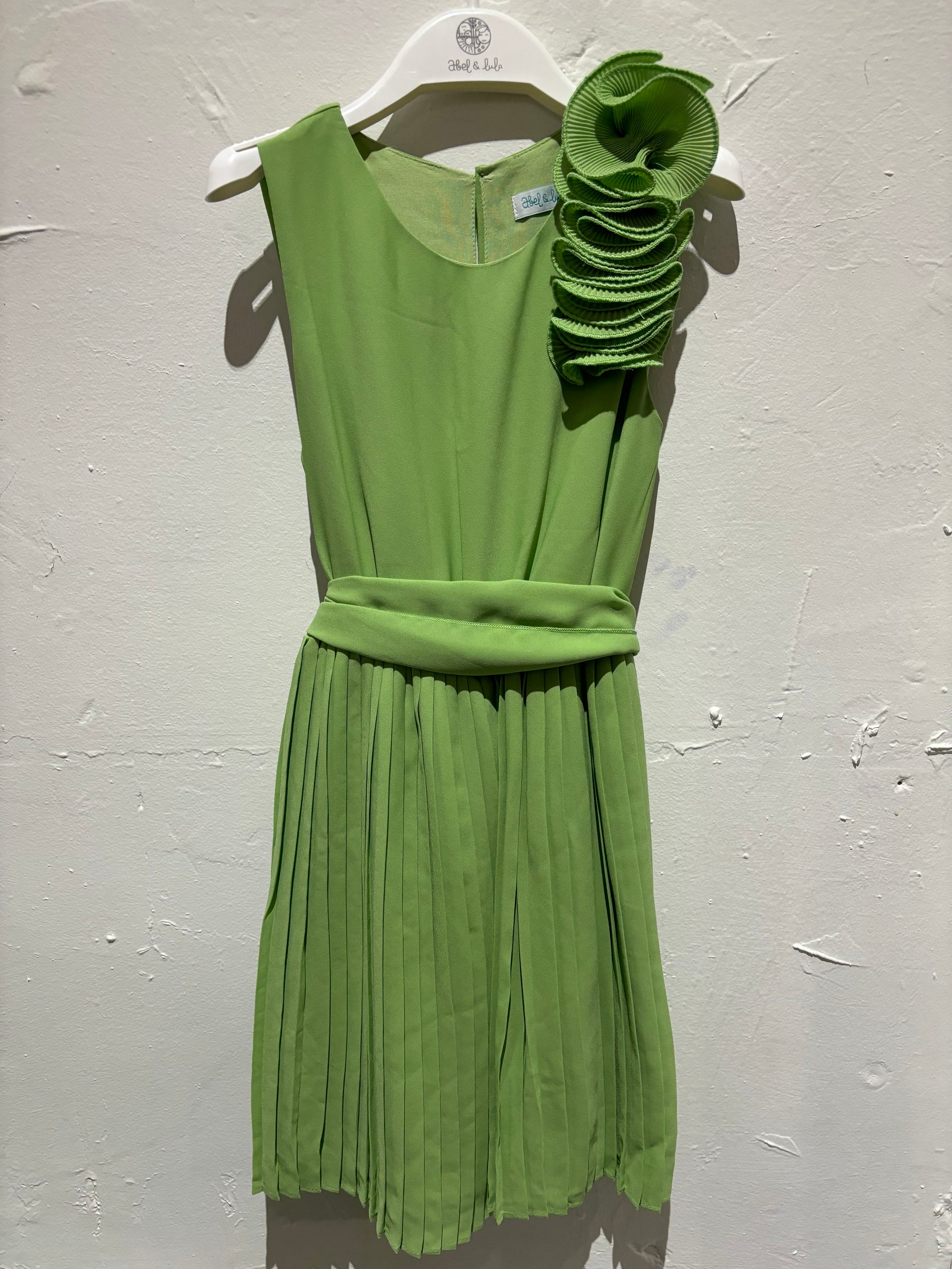 Green Chiffon Pleated Dress Mon Ami Bham Green Chiffon Pleated Dress Mon Ami Bham