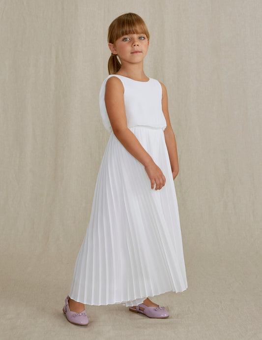 White Pleated Jumpsuit