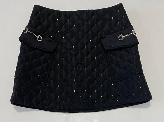 Black Padded Swequin Skirt