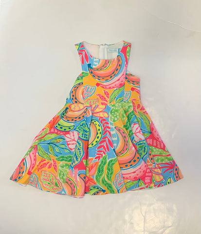 Lime Tropical Print Dress