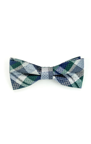 Blue Green Plaid Bowtie