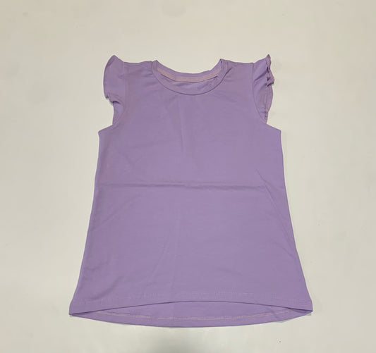 Lavender Ruffle Cap Sleeve Tee