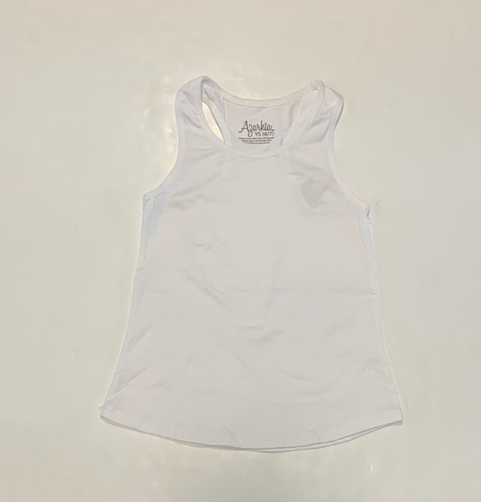 White Racer Back Tank