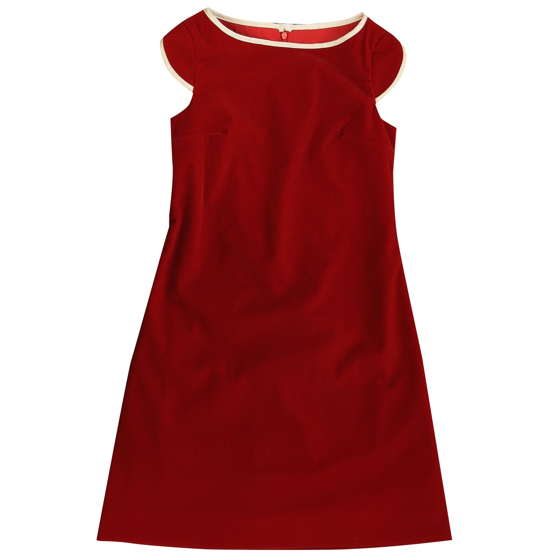 Red Velvet Tulip Sleeve Shift Dress