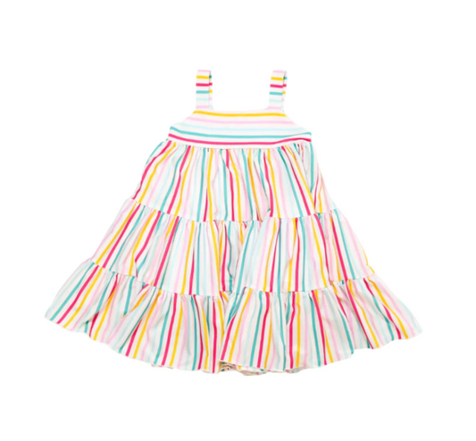 Rainbow Stripes Twirl Dress