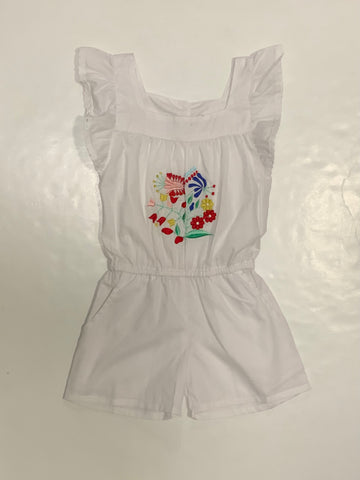 White Hand Embr Romper