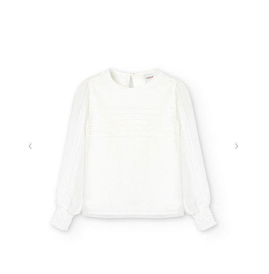 White Gauze Lace Blouse