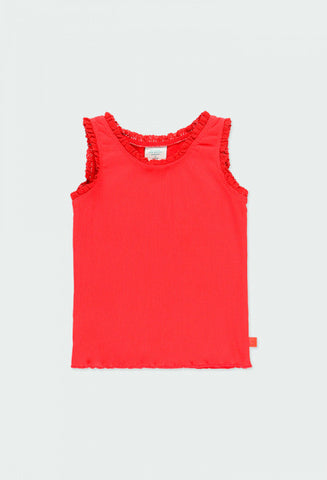 Red Ribbed Tank