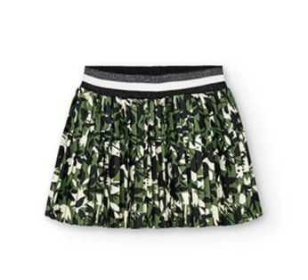 Green & Navy Floral Skirt