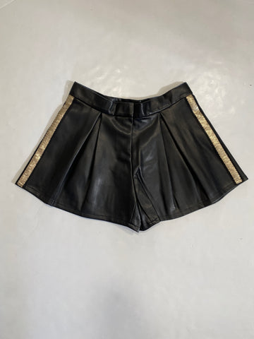Black Faux Leather Shorts
