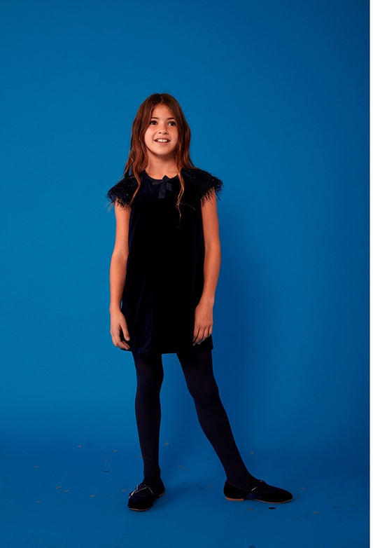 Navy Velour Dress