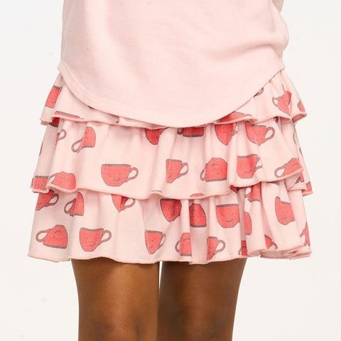 Cute Tea Cups Ruffle Skort