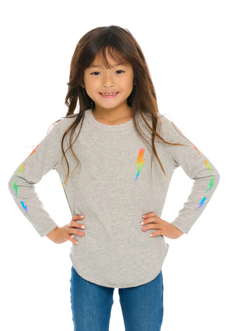 Grey Ombre Lighting Bolt Tee