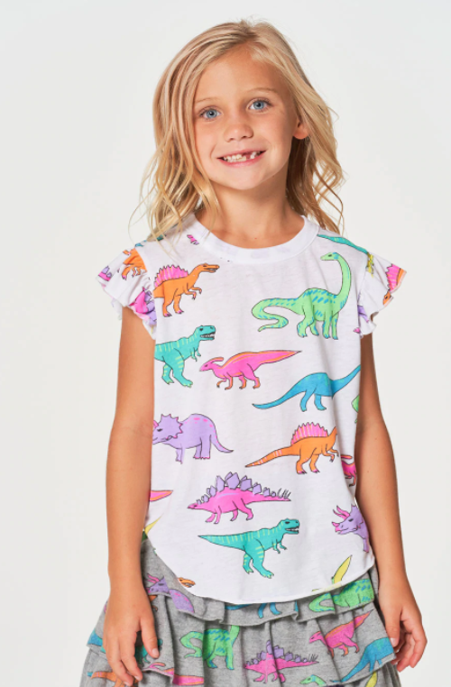 Dino Dance Flutter Sleeve Tee
