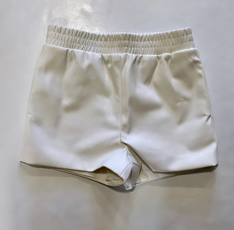 Ivory Leather Shorts