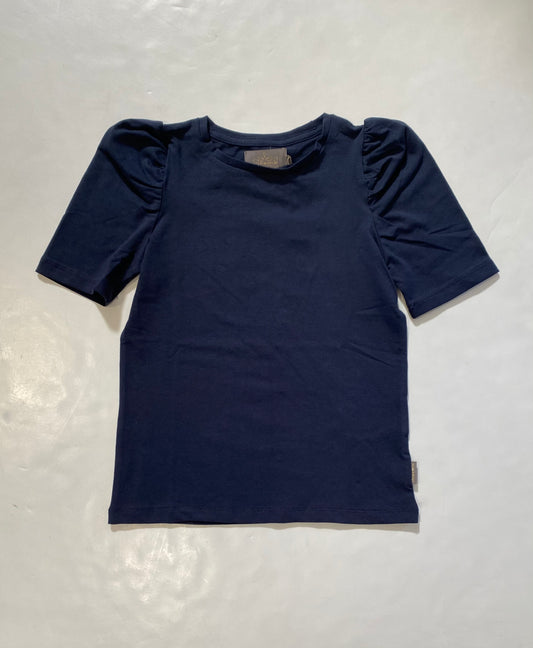 Navy Puff Sleeve