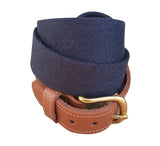 Cotton Web Belt w/ Leather