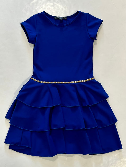 Royal Blue Tiered Skirt Dress